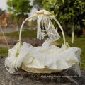 Fashion design satin decoration bridal party wedding flower girl basket